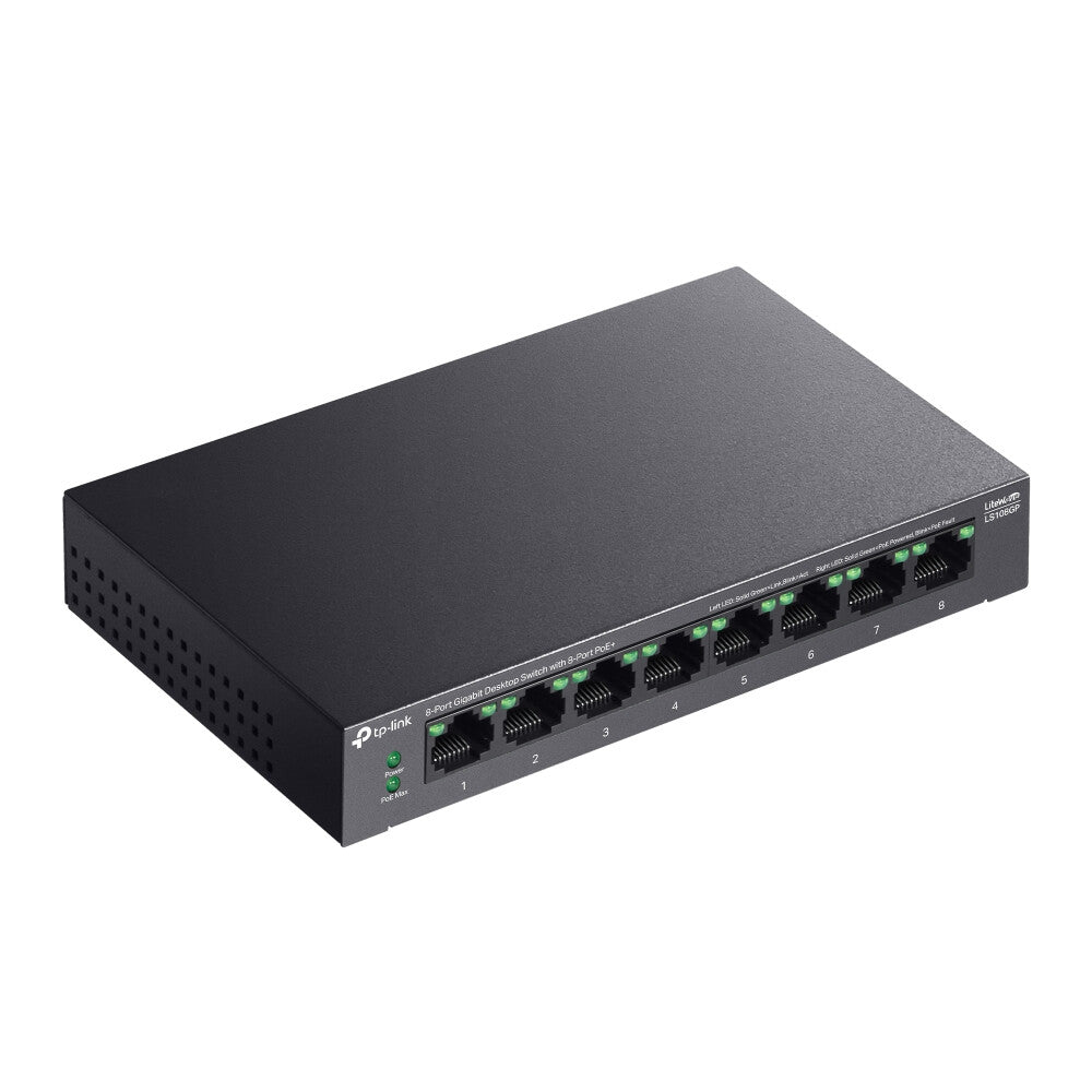 TP-Link LiteWave LS108GP V1 Switch 8-porte Gigabit Ethernet PoE+
