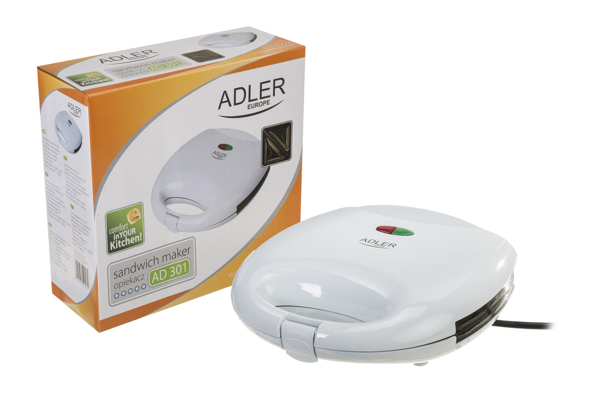 Adler AD 301 sandwichtoaster 750 W Hvid