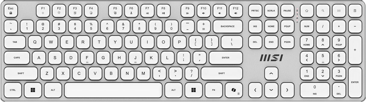 MSI FORGE K210 W COMBO WHITE US tastatur Mus inkluderet Hjemme/kontor USB QWERTY US engelsk Hvid