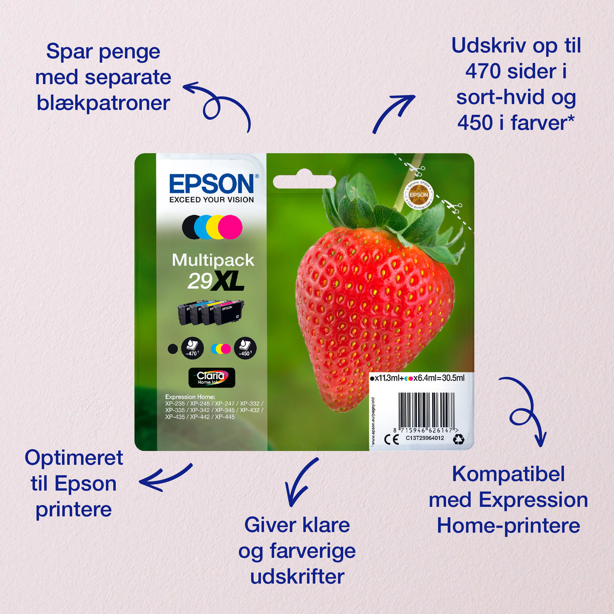 Epson Strawberry Singlepack Magenta 29 Claria Home Ink