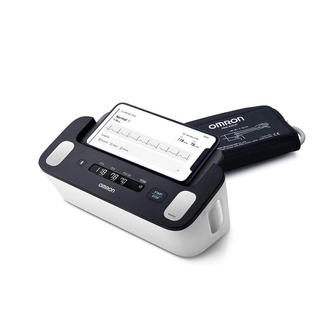 Omron Complete HEM-7530T-E3 Blodtryksmåler Sort Hvid