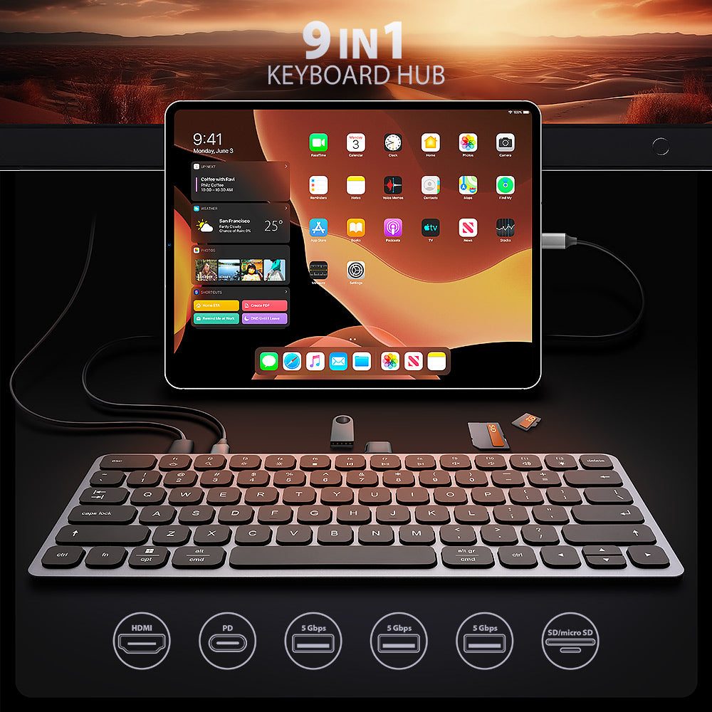 Axagon HMC-KB-US dockingstation Ledningsført USB 3.2 Gen 1 (3.1 Gen 1) Type-C Grå