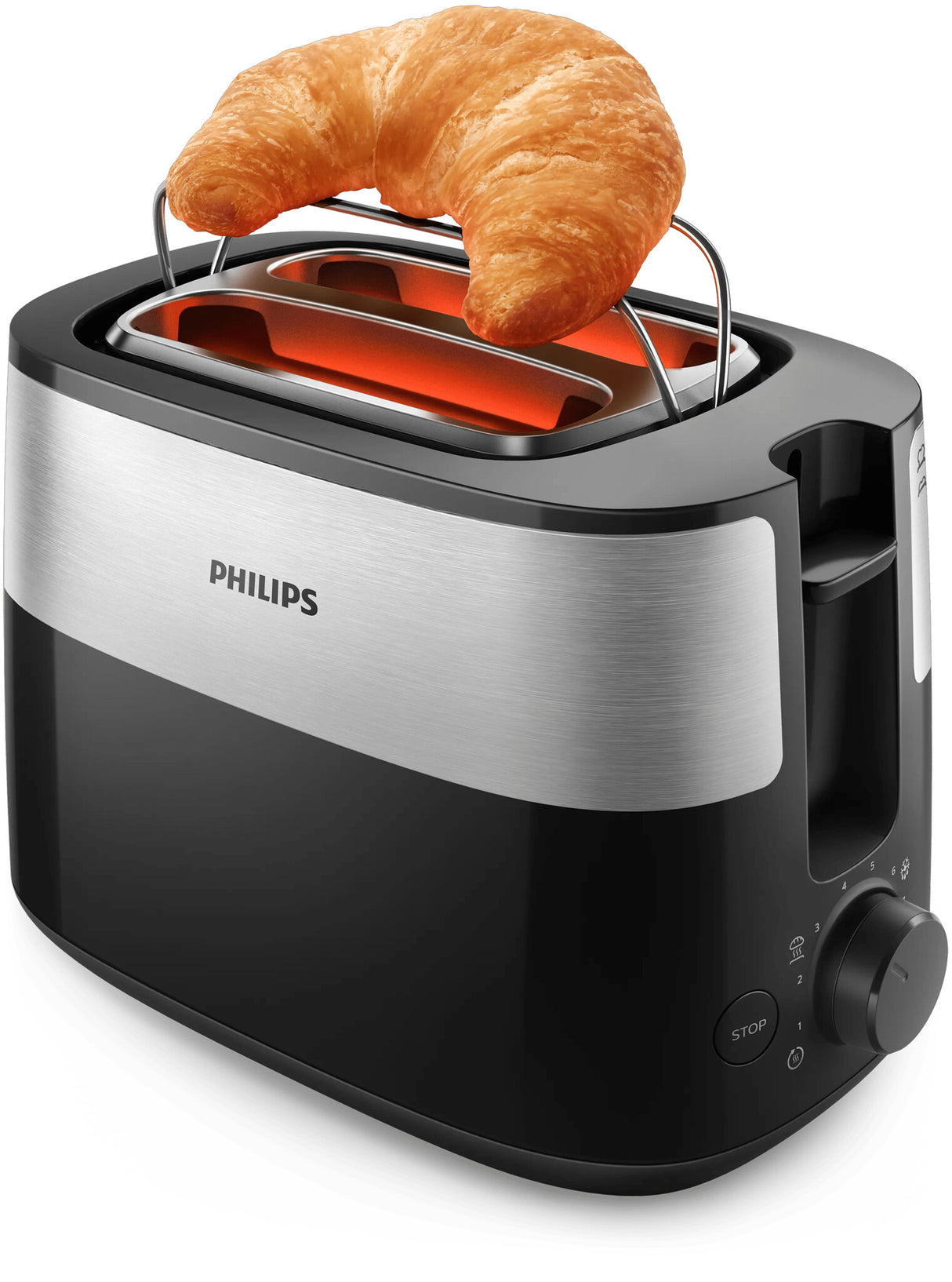 Philips Daily Collection HD2516/90 Brødrister - 2 skiver, bred brødholder, metal