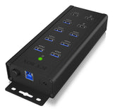 ICY BOX IB-HUB1703-QC3 USB 3.2 Gen 1 (3.1 Gen 1) Type-B 5000 Mbit/s Black