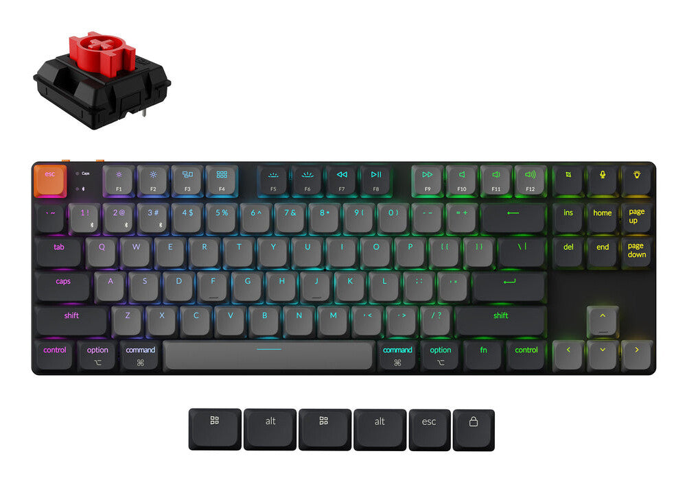 Keychron K1X-B1 tastatur Universel USB + Bluetooth QWERTY Engelsk Grå