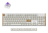 Keychron K10 HE tastatur Spil USB + RF Wireless + Bluetooth QWERTY Engelsk Hvid, Træ