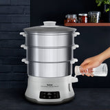 Tefal Convenient Series Deluxe VC502D dampkoger 3 kurv(e) Bordplade 900 W Rustfrit stål, Hvid