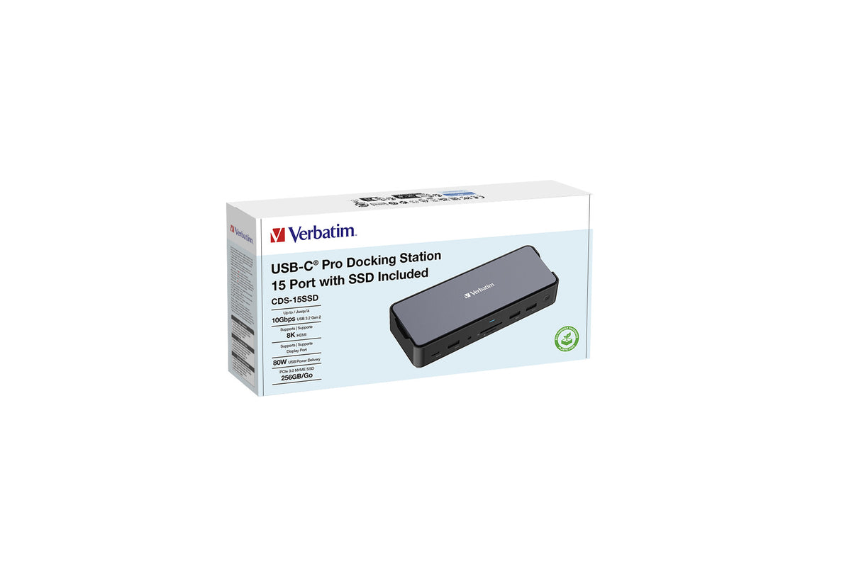 Verbatim CDS-15SSD Ledningsført USB 3.2 Gen 1 (3.1 Gen 1) Type-C Sort, Grå