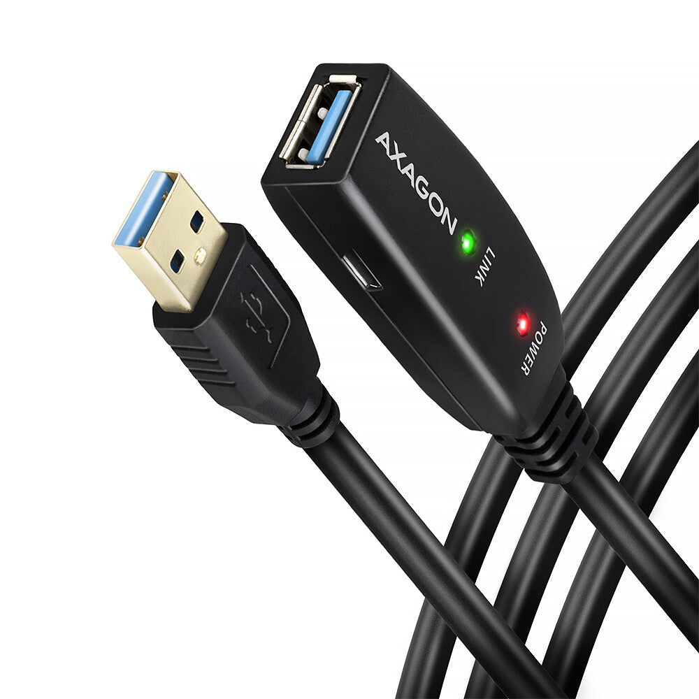 Axagon ADR-310 USB-kabel USB 3.2 Gen 1 (3.1 Gen 1) 10 m USB A 5 Gbit/sek. Sort