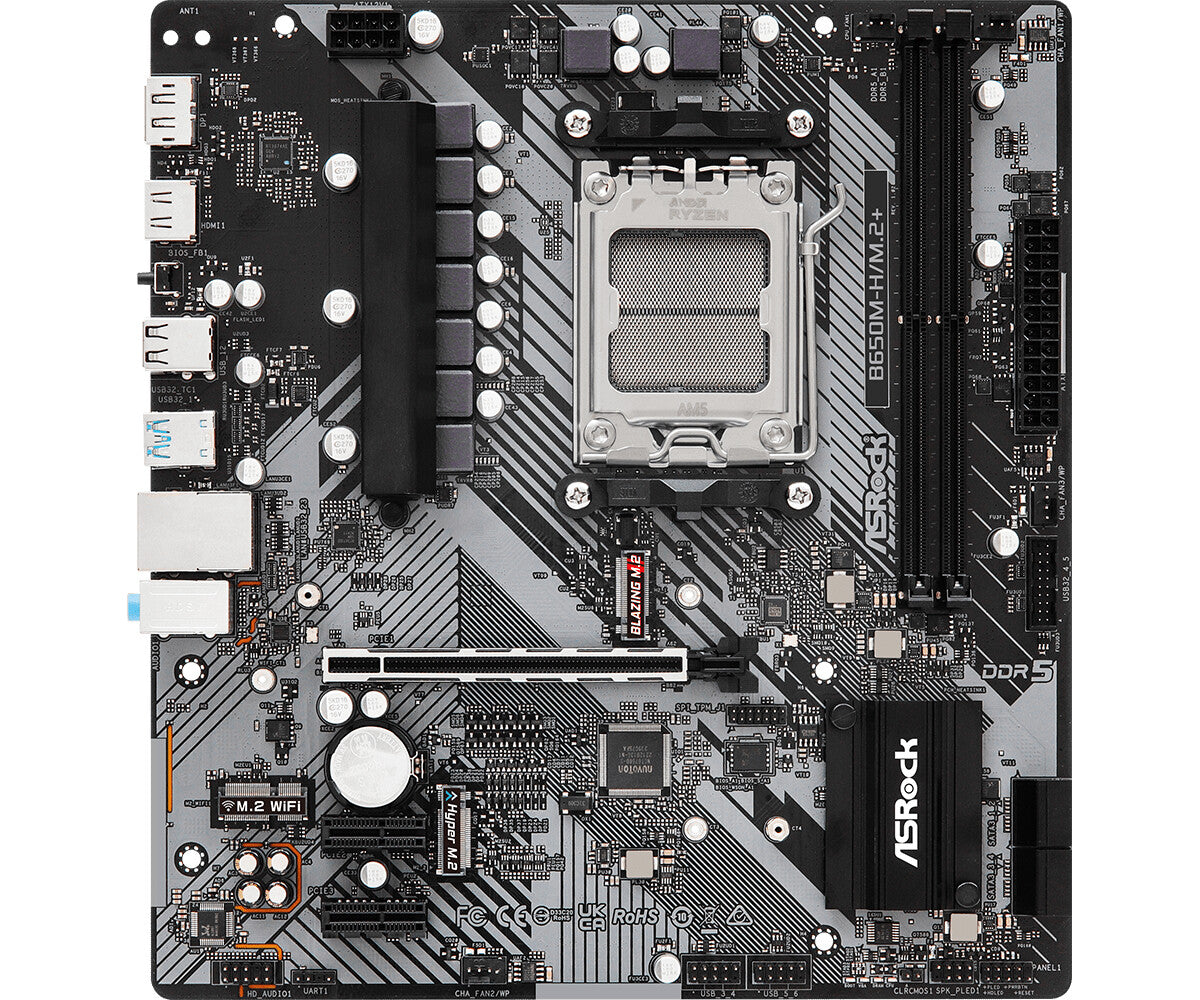 Asrock B650M-H/M.2+ AMD B650 Sokkel AM5 micro ATX