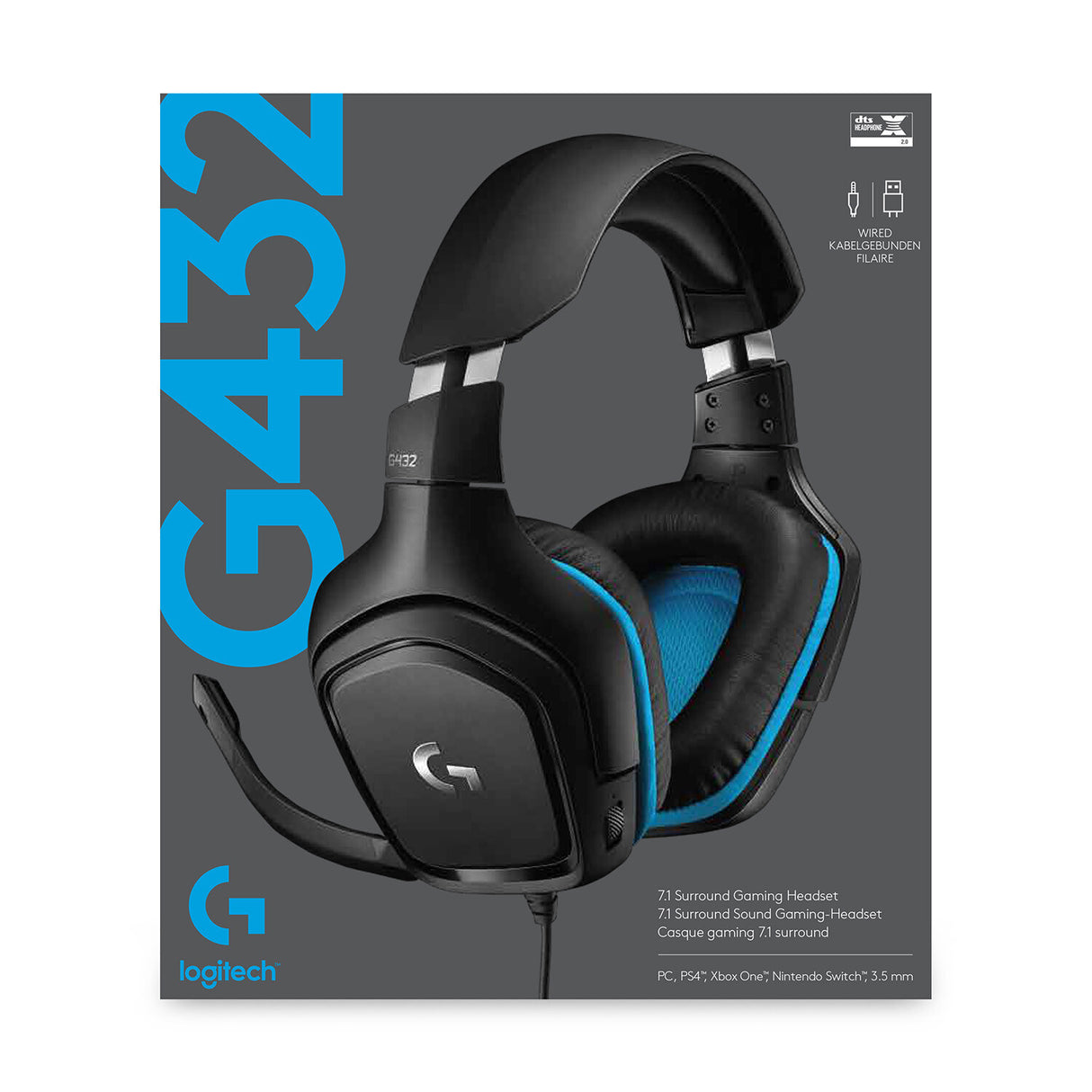 Logitech G 981-000770 hovedtelefoner/headset Ledningsført Spil Sort, Blå