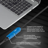 Lindy 43157 USB-kabel USB 3.2 Gen 1 (3.1 Gen 1) 10 m USB A 5 Gbit/sek. Sort