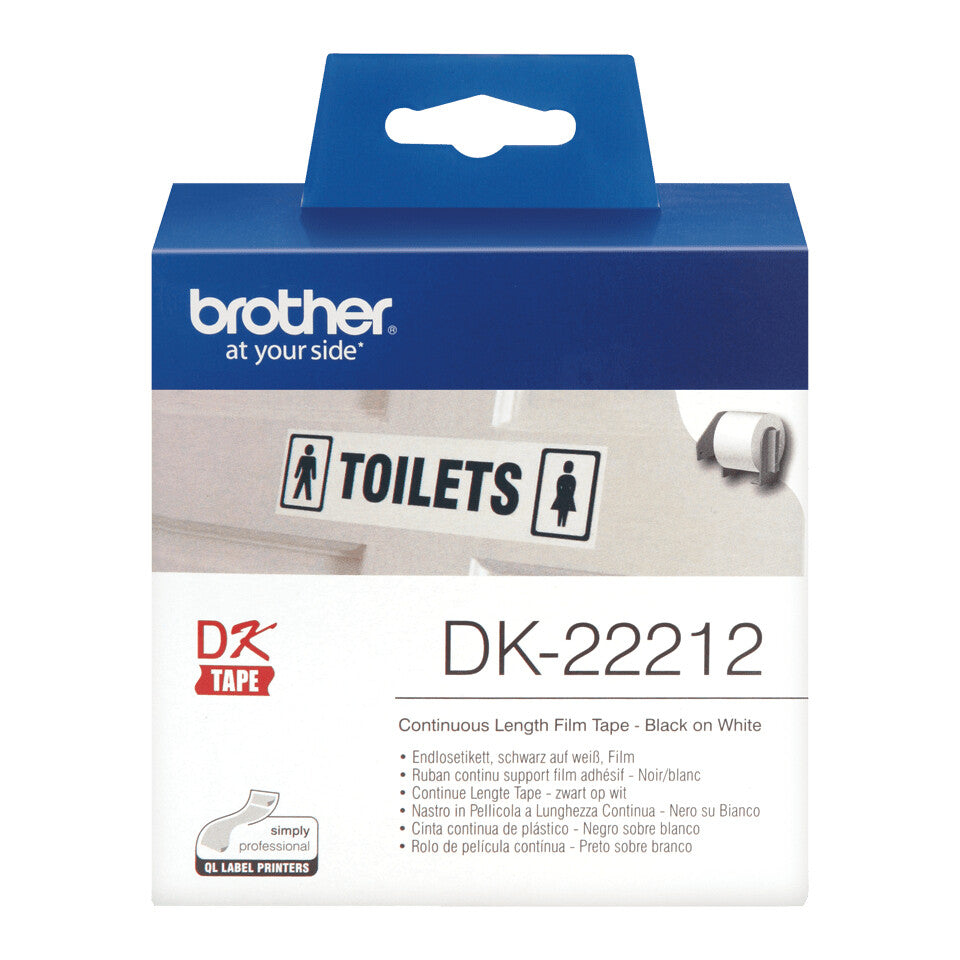 Brother DK-22212 etiketbånd Sort på hvid