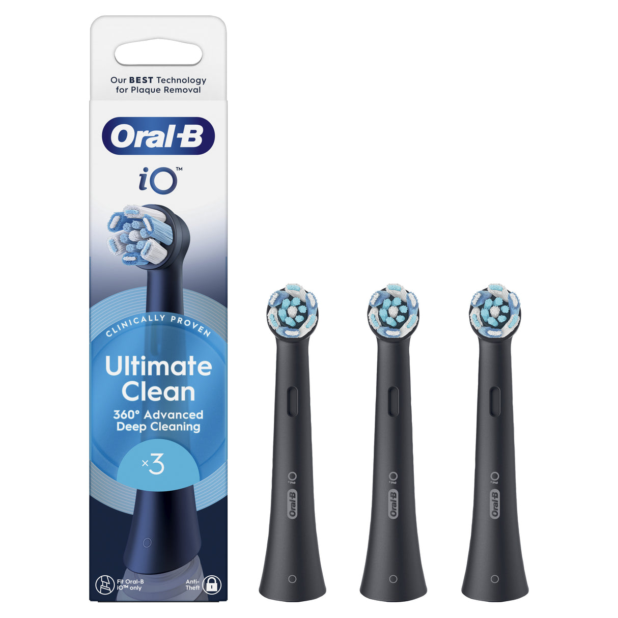 Oral-B Refill iO Ultimate Clean black 3-pak børstehoved