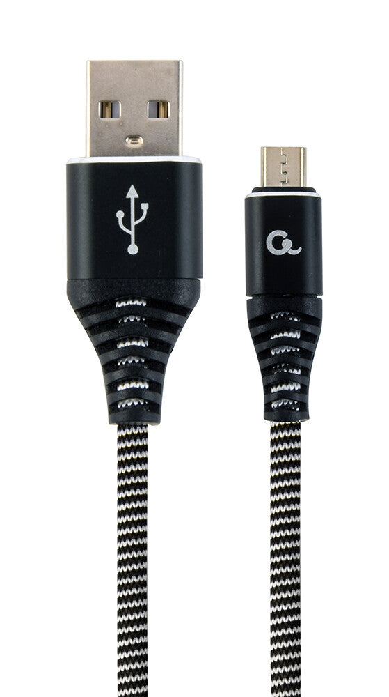 Gembird CC-USB2B-AMMBM-1M-BW USB-kabel USB 2.0 Micro-USB B USB A 0,48 Gbit/sek. Sort, Hvid