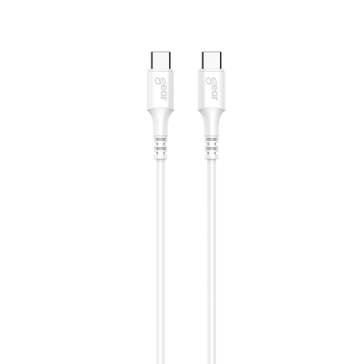 Gear Ladekabel USB-C til USB-C 2.0 2m Hvid Rund Kabel
