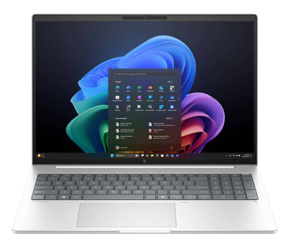 HP EliteBook 8 G1i Next Gen AI Copilot+ PC Intel Core Ultra 7 258V Laptop 40,6 cm (16") WUXGA 32 GB LPDDR5x-SDRAM 512 GB SSD Wi-Fi 7 (802.11be) Windows 11 Pro Sølv