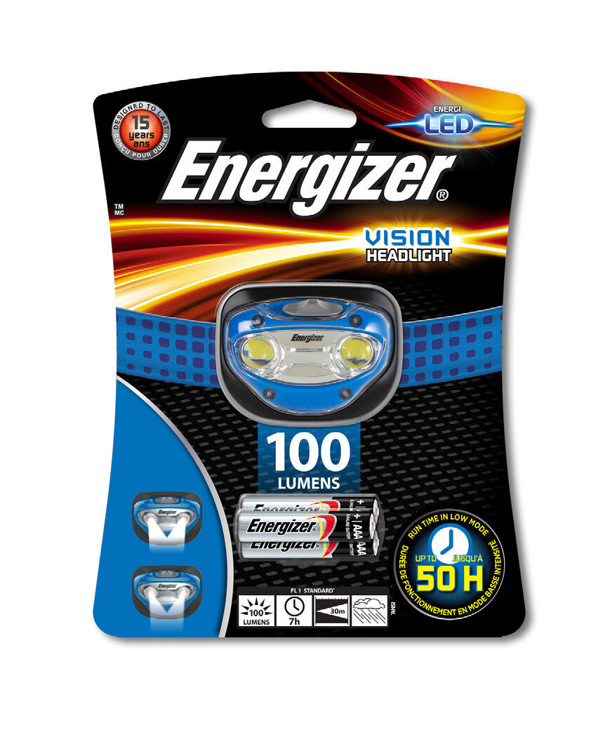 Energizer Vision Sort, Blå, Transparent Hovedbånd lommelygte LED