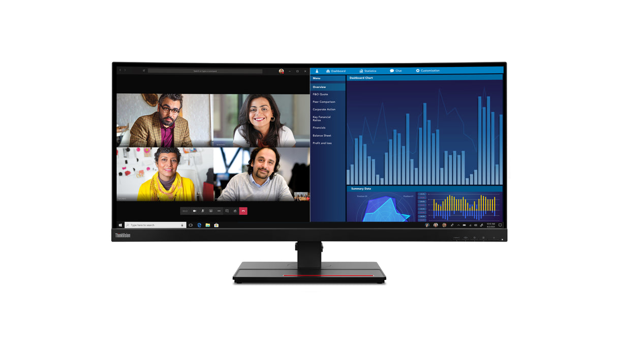 Lenovo ThinkVision P34w-20 LED display 86,7 cm (34.1") 3440 x 1440 pixel Wide Quad HD Sort