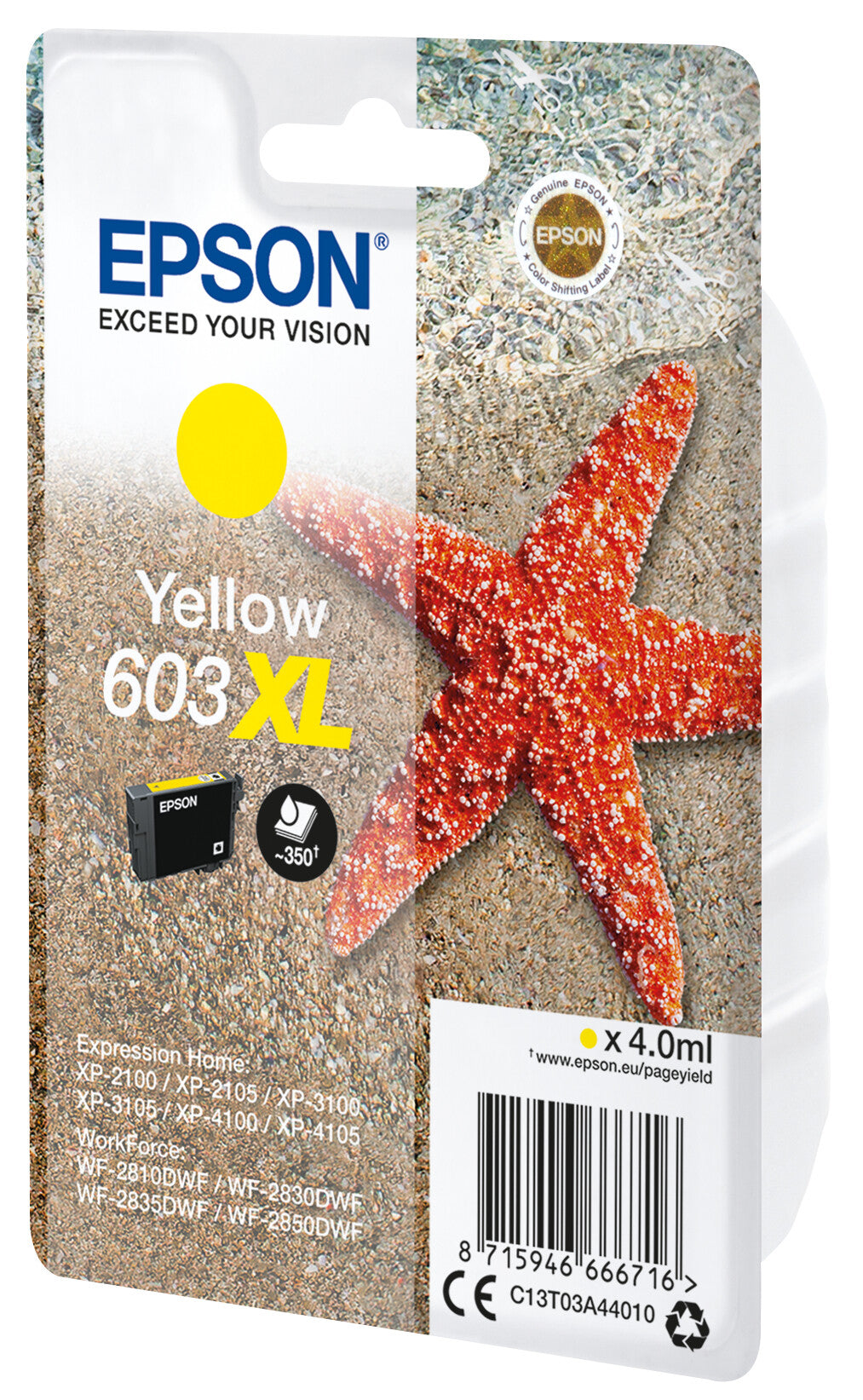 Epson C13T03A44010 blækpatron 1 stk Original Højt (XL) udbytte Gul