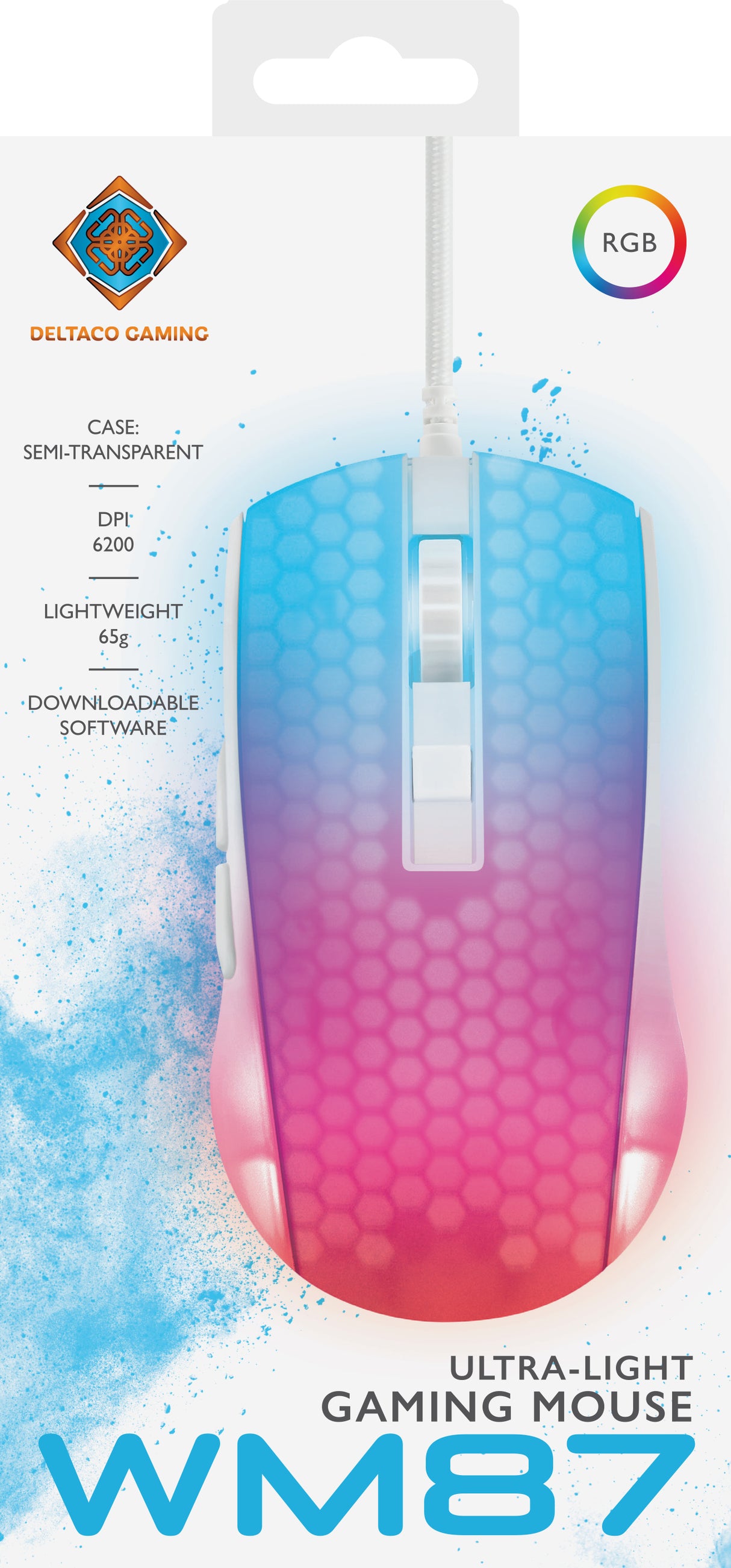 Deltaco Gaming WM87 ultralight mouse, white