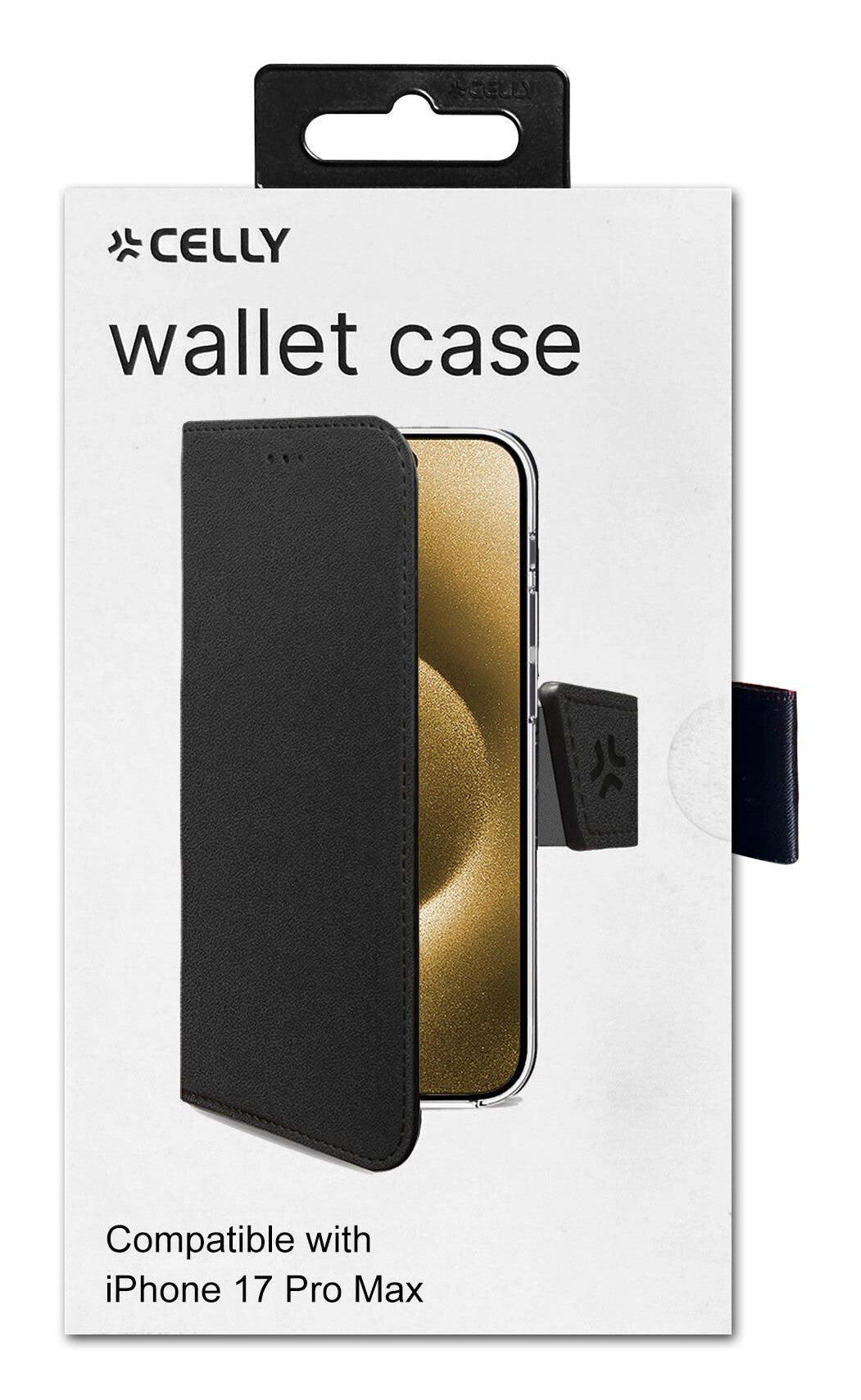 Celly WALLY mobiltelefon etui 17,5 cm (6.9") Tegnebogsetui Sort