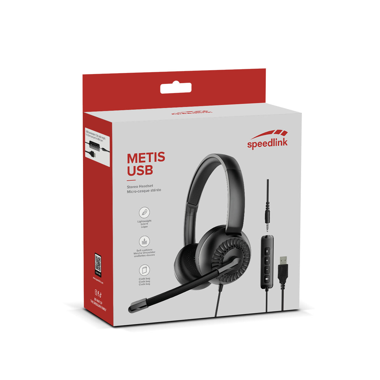 SPEEDLINK METIS Hovedtelefoner Ledningsført Headset Spil USB Type-A Sort