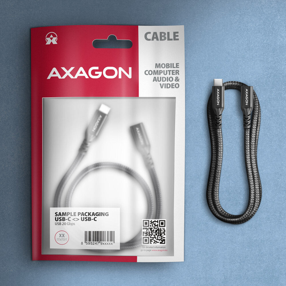 Axagon BUCM32-CF15AB USB-kabel USB 3.2 Gen 2x2 1,5 m USB C 20 Gbit/sek. 240 W Sort