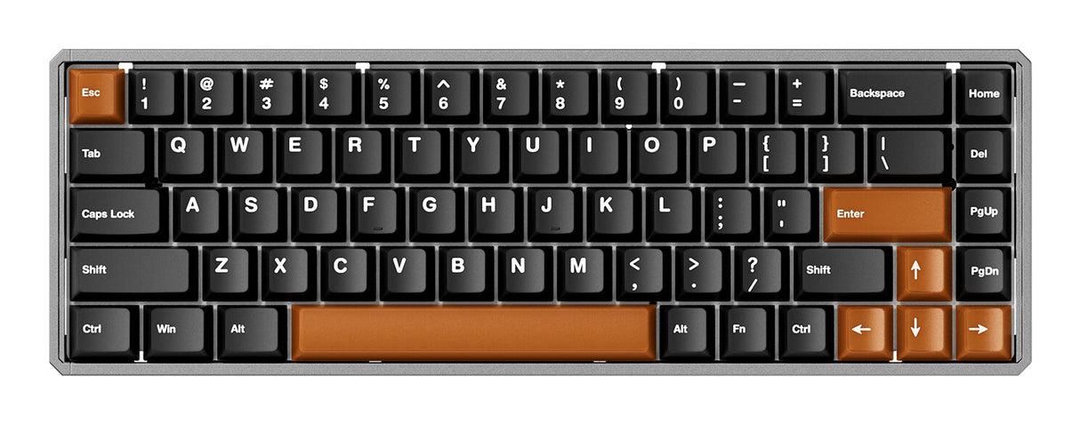 Akko MOD68 HE tastatur Spil USB + RF Wireless + Bluetooth QWERTY US engelsk Grå