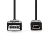 Nedis CCGP60300BK20 USB-kabel USB 2.0 2 m USB A Mini-USB B 0,48 Gbit/sek. Sort