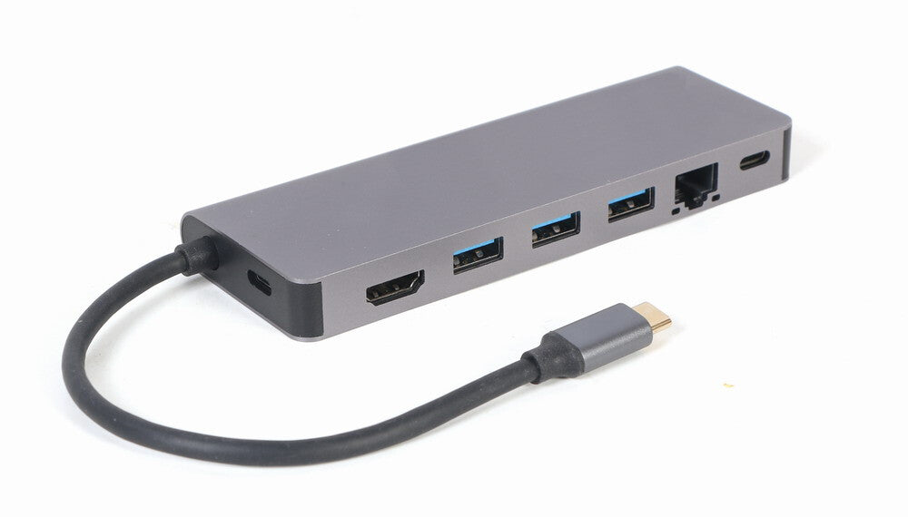 Gembird A-CM-COMBO5-05 interface hub USB 3.2 Gen 1 (3.1 Gen 1) Type-C 5000 Mbit/s Grå