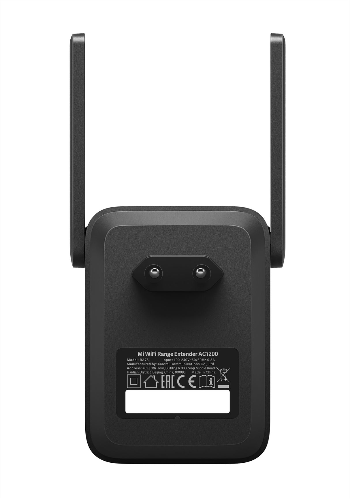 Xiaomi Mi WiFi Range Extender AC1200 Netværksgentager Sort 10, 100 Mbit/s
