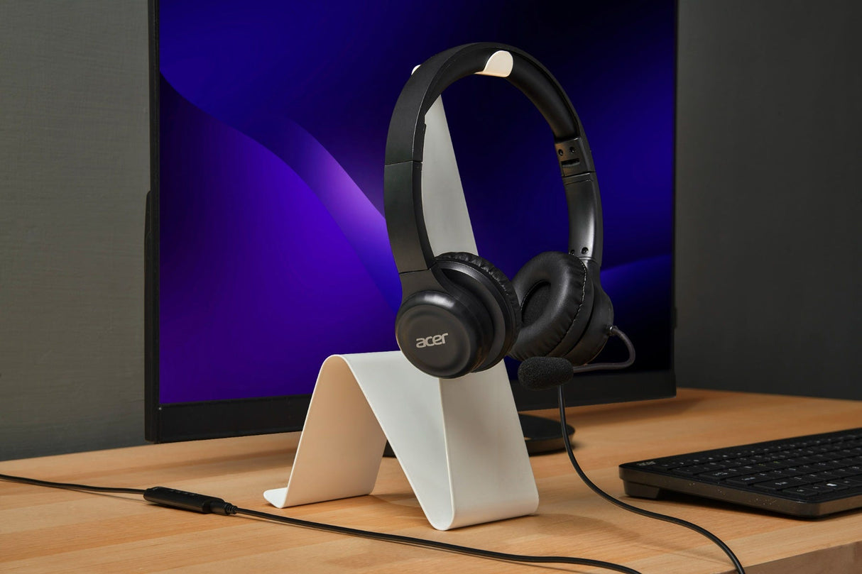 Acer AHW154 Headset Ledningsført Håndholdt Kontor/Callcenter USB Type-A Sort