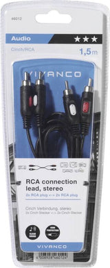 Vivanco VVA2RCA15MMK lydkabel 1,5 m 2 x RCA Sort