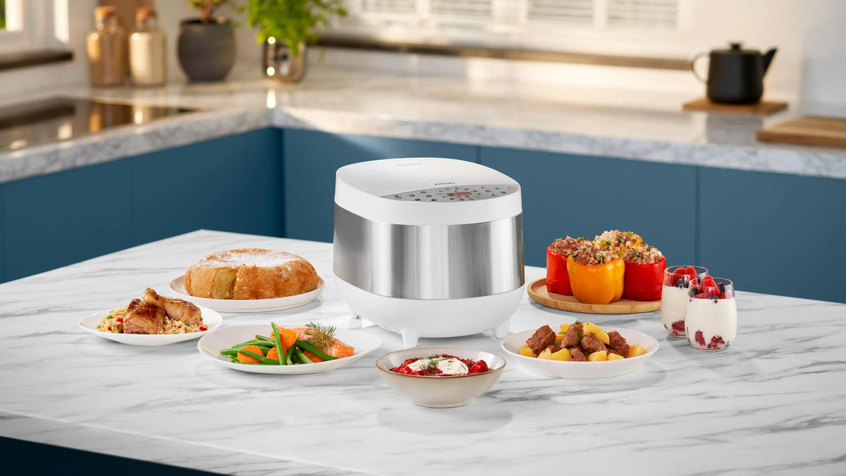 Philips HD4713/40 trykkoger 5 L Hvid, Rustfrit stål 1067 W