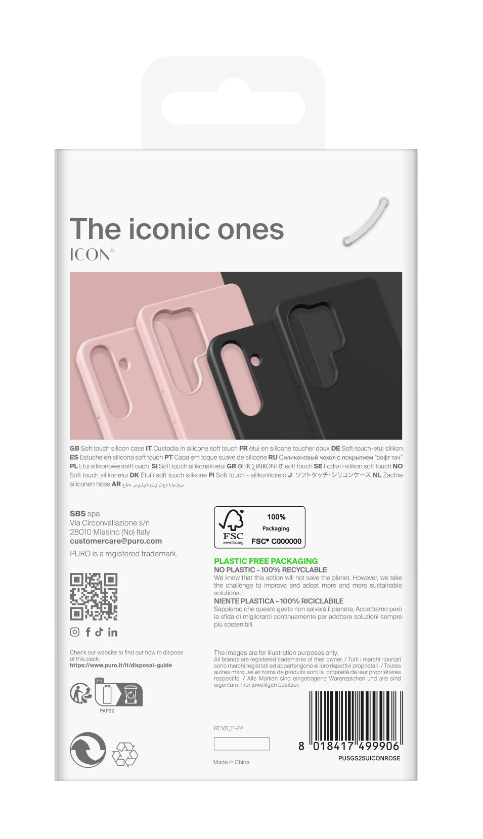 PURO ICON mobiltelefon etui 17 cm (6.7") Cover Sort