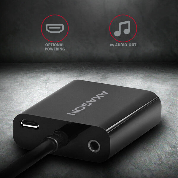 Axagon RVH-VGAN videokabel adapter 0,15 m HDMI Type A (Standard) VGA (D-Sub) Sort