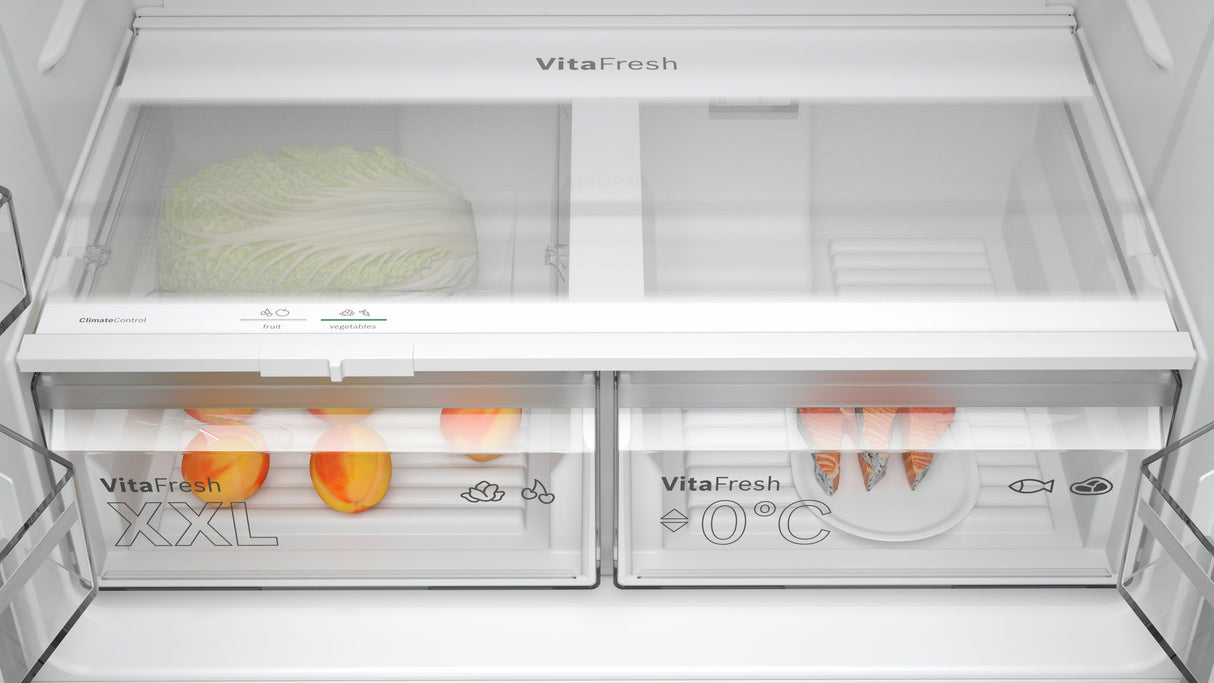 Bosch Serie 4 KFN96VPEA side-by-side køle-fryseskab Fritstående 605 L Rustfrit stål