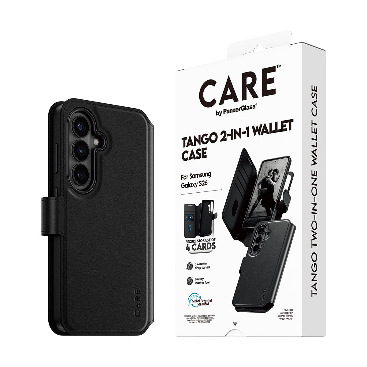CARE by PanzerGlass Tango 2-in-1 Wallet Case w. Qi Samsung Galaxy S26