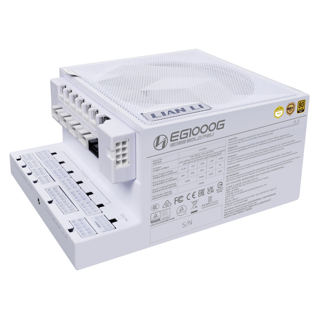 Lian Li EG1000G enhed til strømforsyning 1000 W 20+4 pin ATX ATX Hvid