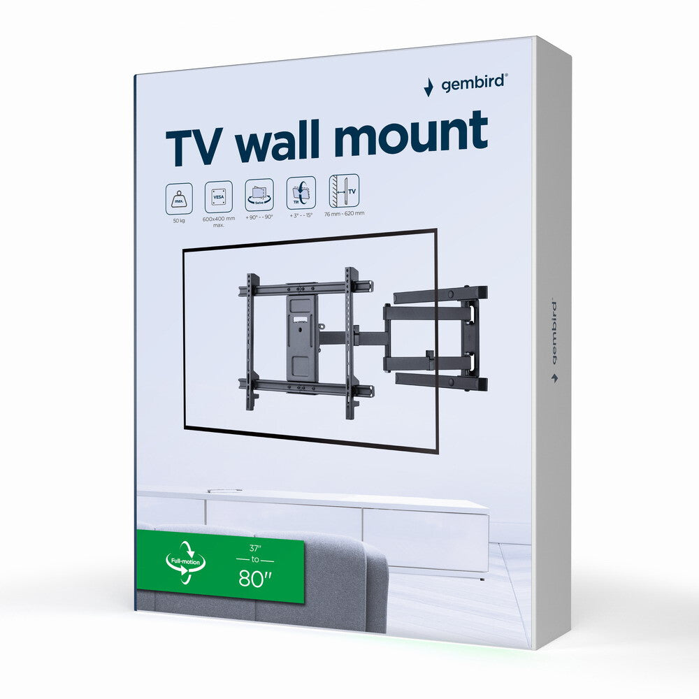 Gembird WM-80ST-05 tv-beslag 2,03 m (80") Sort