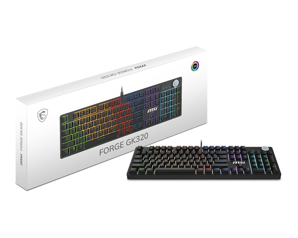 MSI FORGE GK320 RED tastatur Spil USB QWERTY US International Sort