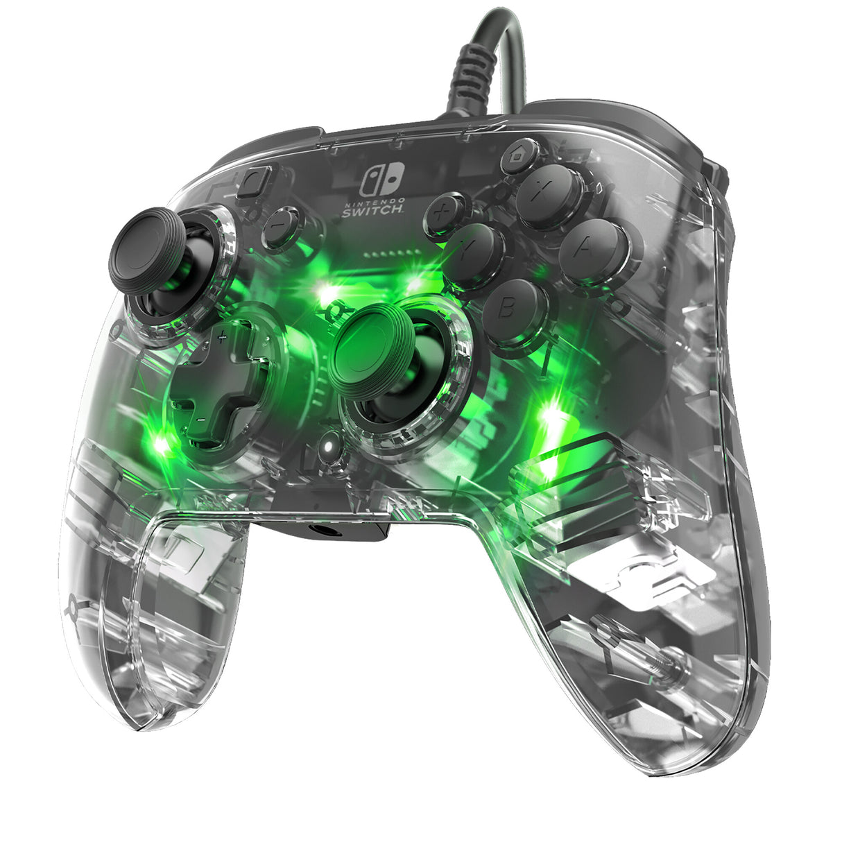 PDP Afterglow Deluxe+ Transparent USB Gamepad Analog/digital Nintendo Switch, Nintendo Switch OLED