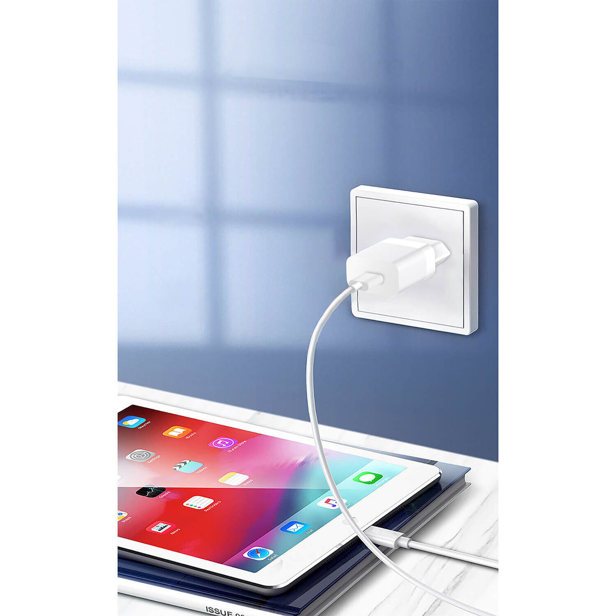 Gear Lader 220V 1xUSB 2,4A Hvid Lightning Kabel 1m MFI C89