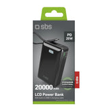 SBS TTBB20000LCDTCPD20K powerbank 20000 mAh Sort