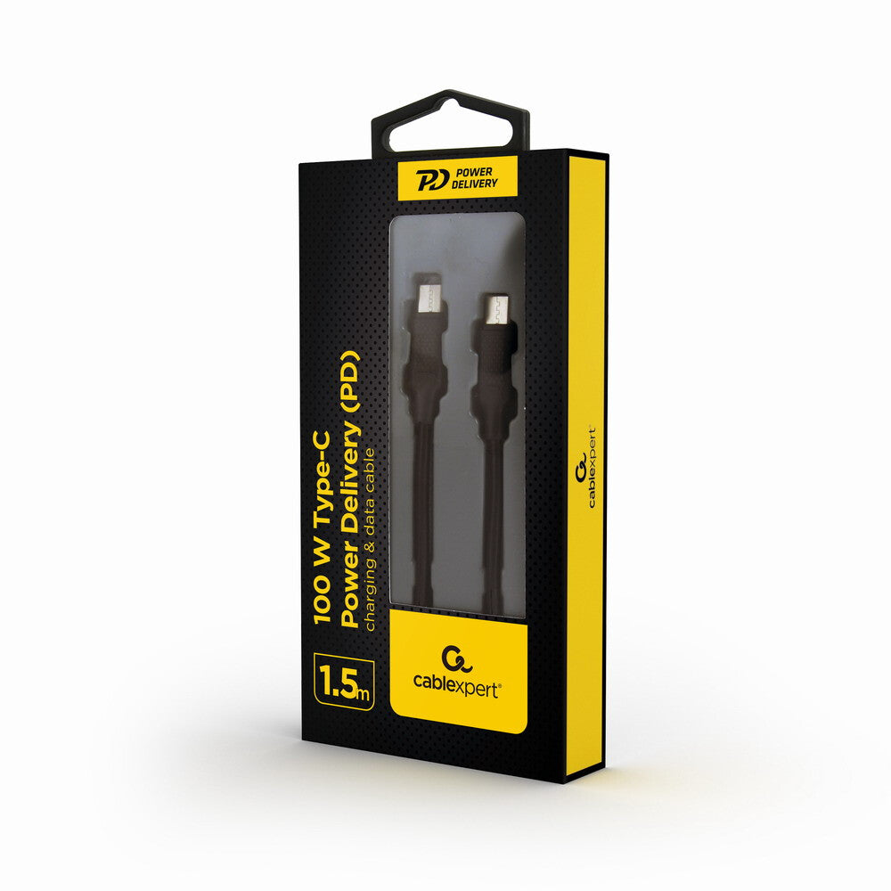 Gembird CC-USB2-CMCM100-1.5M USB-kabel USB 2.0 1,5 m USB C 0,48 Gbit/sek. 100 W Sort