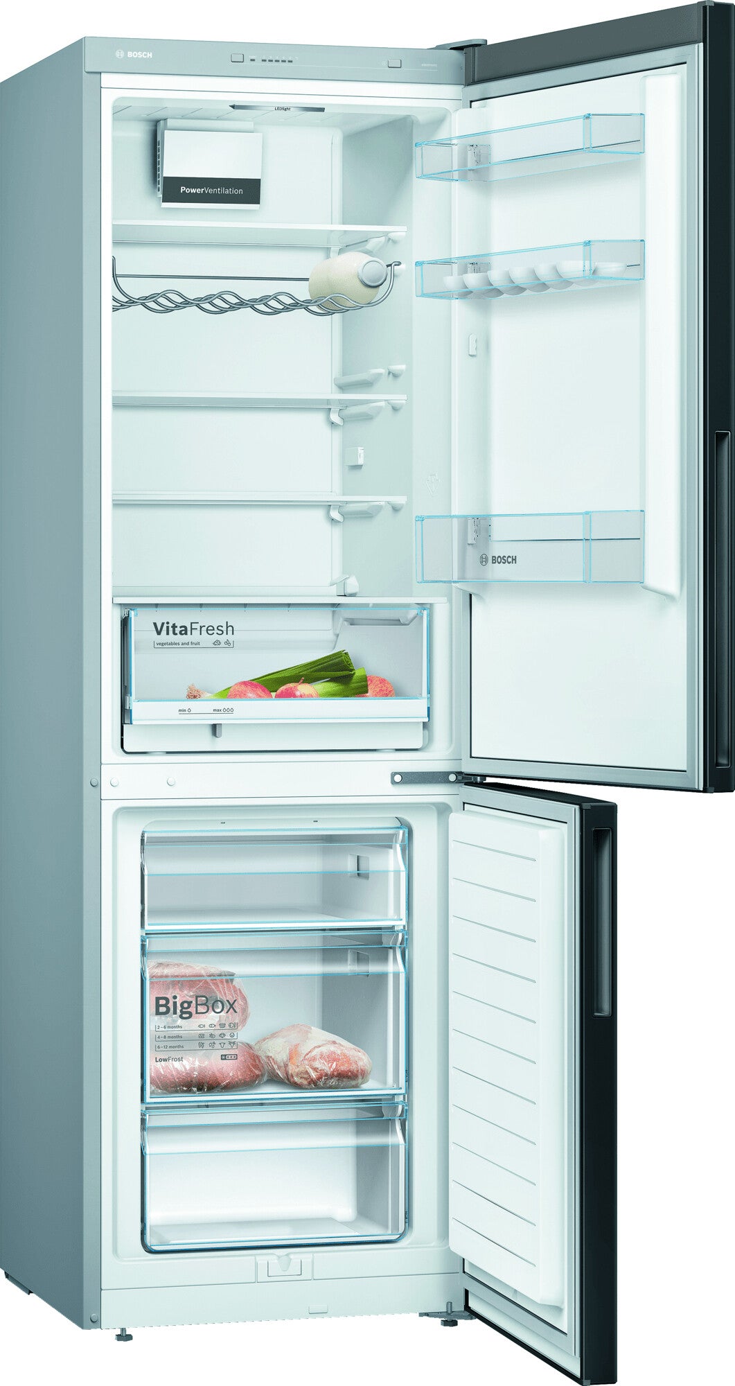 Bosch Serie 4 KGV36VBEAS køle-/fryseskab Fritstående 308 L Sort
