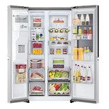 LG InstaView GSXV90BSAE side-by-side køle-fryseskab Fritstående 635 L Rustfrit stål