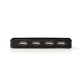Nedis UHUBU2730BK interface hub USB 2.0 Sort