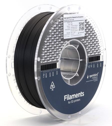 Gembird 3DP-PLA1.75HY-01-BK 3D printing material Polylactic acid (PLA) Black 1 kg
